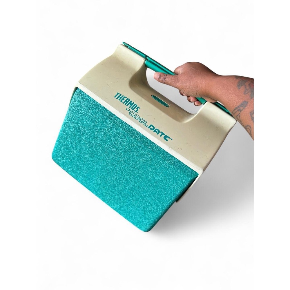 Thermos Cooler Vintage Lil Cool Date 7bQt Teal Lunch Box Retro Camping Hiking OS